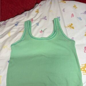 Wild Fable Green Ribbed Crop Tank